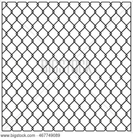 Pattern With Black Mesh Fence. Vector Illustration. Stock Image.