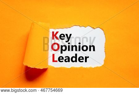 Kol Key Opinion Leader Symbol. Concept Words Kol Key Opinion Leader On White Paper On A Beautiful Or