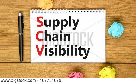Scv Supply Chain Visibility Symbol. Concept Words Scv Supply Chain Visibility On White Note On A Bea