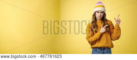 Picky Sulking Cute Girlfriend Wanna New Smartphone Look Camera Whining Upset Crying Pointing Upper R