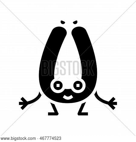 Kielbasa Meat Character Glyph Icon Vector. Kielbasa Meat Character Sign. Isolated Symbol Illustratio