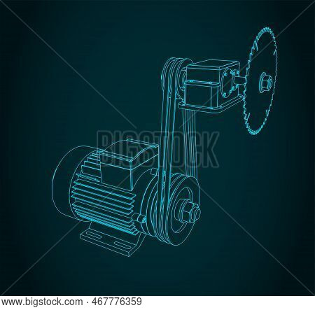 Circular Saw Machine Illustration