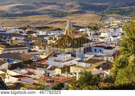 Panoramic View Of The City Of White Houses And Arabic Style Of Medina Sidonia, Cadiz, Spain.