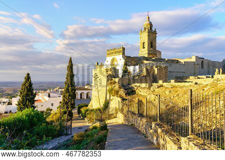Stairs Leading To The Medieval And Picturesque Church Of The Cadiz Village Of Medina Sidonia, Spain.