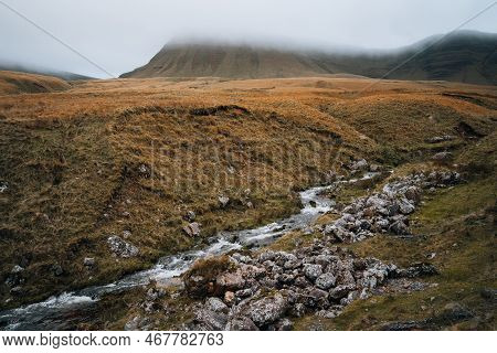 Brecon Beacons National Park. Stream Running Down From Llyn Y Fan Fach. South Wales, The United King