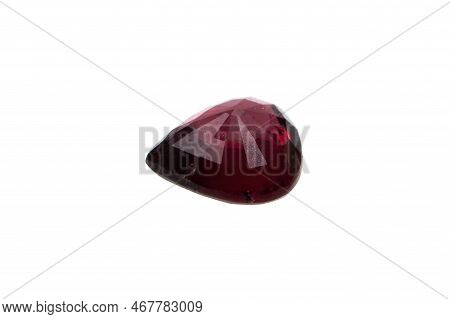 Natural Gemstone Rhodolite Garnet Isolated On White Background