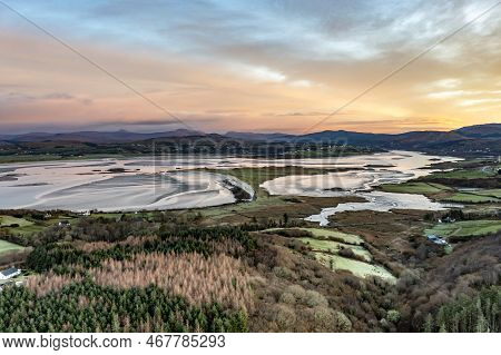 Aerial View Of Gweebarra Bay In Donegal - Ireland.