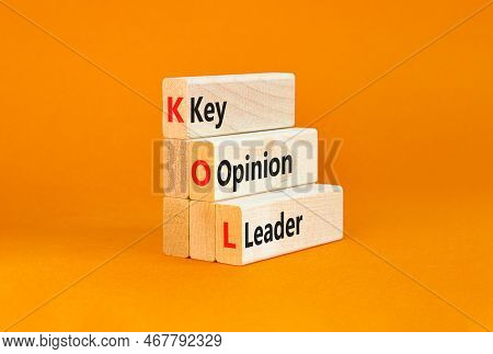 Kol Key Opinion Leader Symbol. Concept Words Kol Key Opinion Leader On Wooden Blocks On A Beautiful 