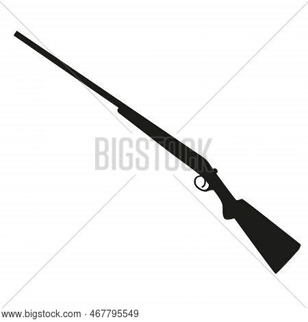 Gun Silhouette - Vector Illustration Of Shotgun Rifle Isolated On A White Background