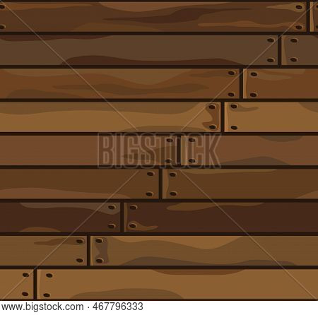 Parquet Seamless Texture. A Floor Made Of Wooden Planks, Imitation Masonry Of The Laminate. Dark Bro