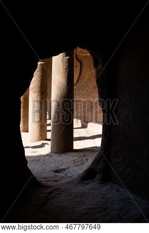 Urn Tomb Colonnade Detail With Column Or Pillar In Petra, Jordan Also Called The Royal Tomb Of  Malc