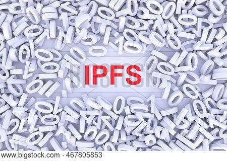 Ipfs Abstract Background With Scattered Binary Code 3d Illustration