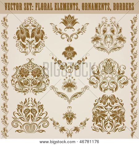 Sada ozdob damaškové vektor.