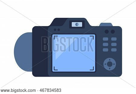 Digital Photo Camera. Slr Camera. Vector Flat Style Illustration