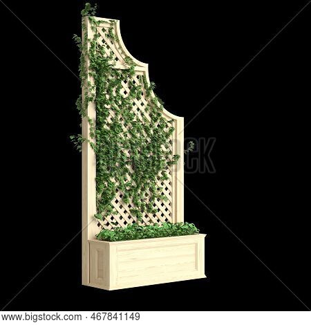 3d Illustration Of Planter With Trellis Isolated On Black Background