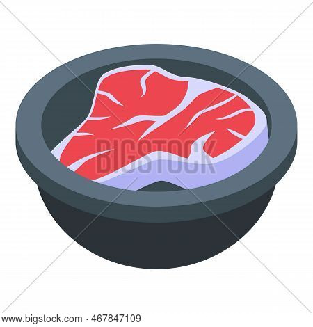 Dog Meat Food Icon Isometric Vector. Wild Animal. Safari Nature