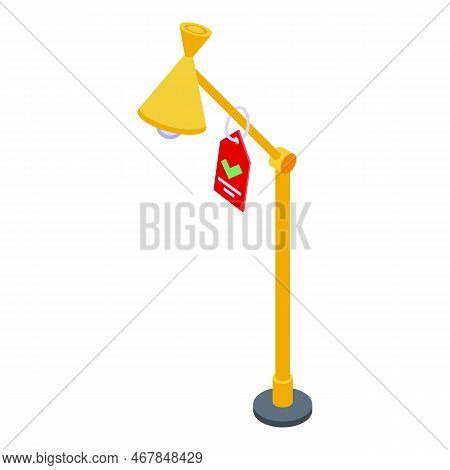 Trend Desk Lamp Icon Isometric Vector. Business Future. Office Work