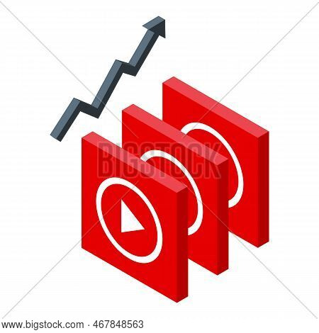 Video Trend Icon Isometric Vector. Business Career. Person Worker