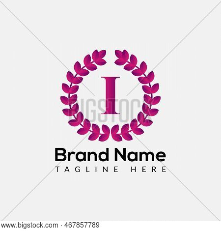 Leaf Logo On Letter 1 Template. Leaf On 1 Letter, Initial Fashion And Beauty Sign Concept