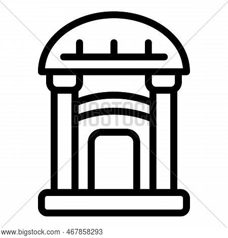 Summerhouse Icon Outline Vector. Pergola House. Gazebo Garden