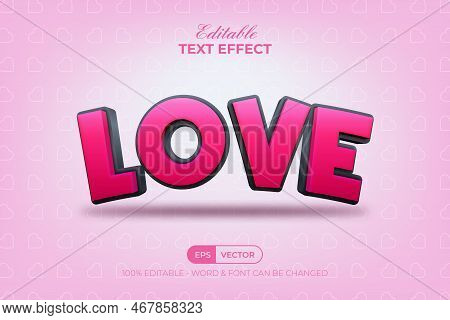 Love Text Effect Pink Style. Editable Text Effect.