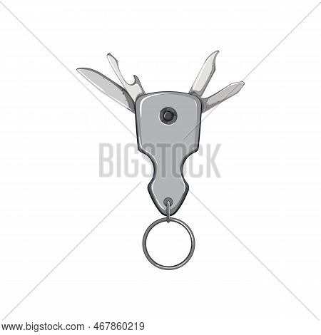 Multitool Knife Tool Cartoon. Multitool Knife Tool Sign. Isolated Symbol Vector Illustration