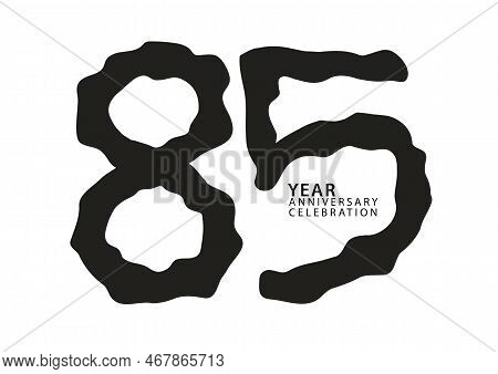 85 Year Anniversary Celebration Black Color Logotype Vector, 85 Number Design, 85th Birthday Invitat