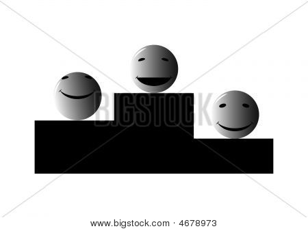 Šedá smajlíky na podstavci