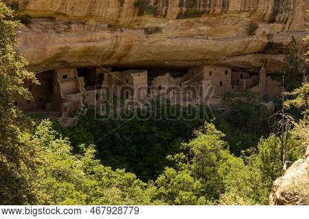 Looking Down On Spruce Tree House In Mesa Verde National Park