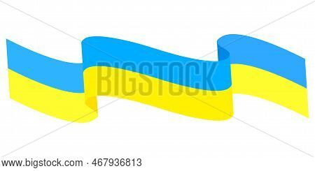 Ribbon Flag Of Ukraine. Ukrainian Flag Symbol. Vector Illustration. Stock Image.