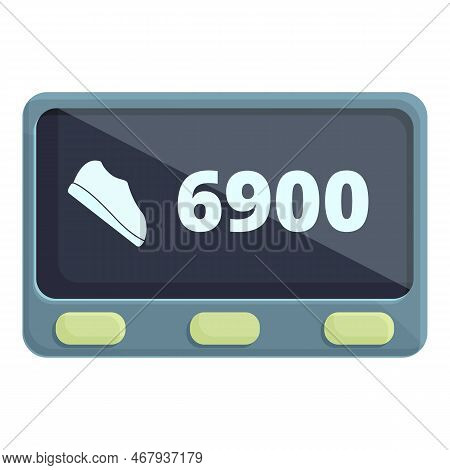 Pedometer Monitor Icon Cartoon Vector. Sport App. Step Device