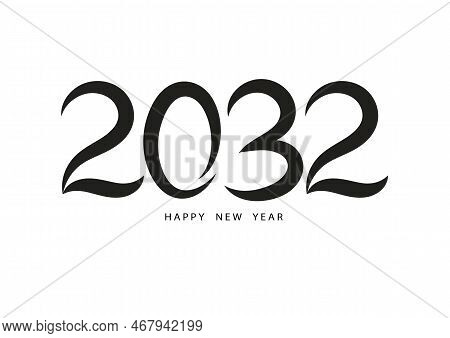 2032 Happy New Year Black Color Vector, 2032 Number Design, 2032 Year Vector Illustration,  Black Le