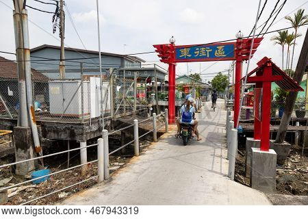 Pulau Ketam, Malaysia - December 26, 2022: Pulau Ketam Means Crab Island, Small Island Located Off T