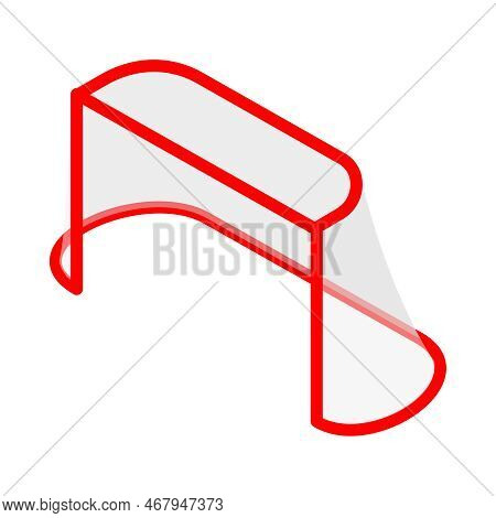 Ice Hockey Isometric Composition With Isolated Image Of Hockey Goal On Blank Background Vector Illus
