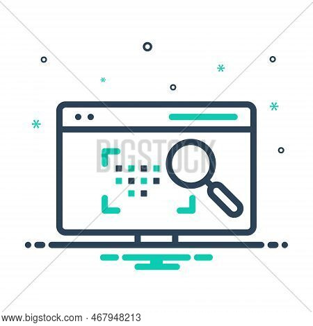 Mix Icon For Dpi Monitor Dots Screen Bitmap Magnifier Zoom Search Dot-per-inch Pixel Blurred