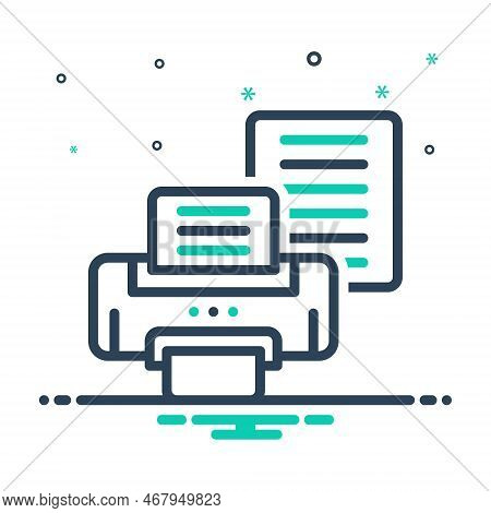 Mix Icon For Prints Imprint Machine Copy Printer Document Laser-jet Printout Button Page Telefax