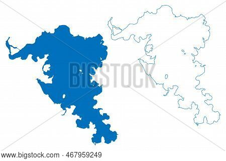 Lake Tumba (africa, Democratic Republic Of The Congo, Congo-kinshasa, Dr Congo) Map Vector Illustrat