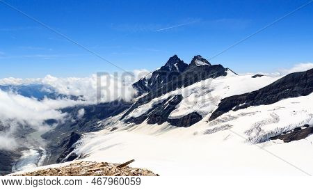 Mountain Grossglockner And Glacier Pasterze Panorama In Glockner Group, Austria