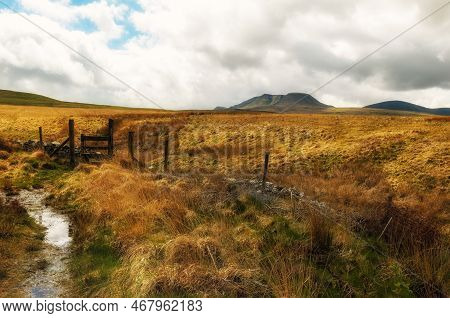 Mountains On The Eastern Flank Of Llyn Y Fan Fawr In The Brecon Beacons, Wales.