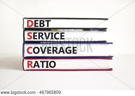 Dscr Debt Service Coverage Ratio Symbol. Concept Words Dscr Debt Service Coverage Ratio On Books Bea