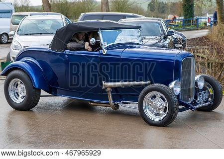 Shepton Mallet, Uk, February 08, 2020: A 1935 Ford Model B Drop Coupe, Reg No: 469 Uxk At The Great 
