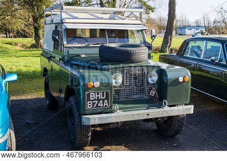 Shepton Mallet, Uk, February 08, 2020: A 1961 Land Rover Series 2a, Reg No: Bhu 874a At The Great We