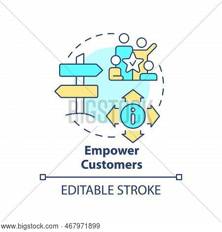 Empower Customers Concept Icon. Call Center Customer Service Agent Technique Abstract Idea Thin Line