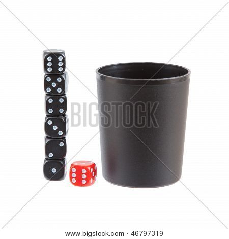 Gambling Background With Dice And Dice Cup
