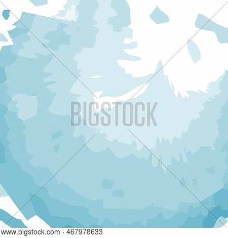 Abstract Frame, Background Texture In Trendy Wintery Colors Light Blue In Watercolor Manner. Isolate