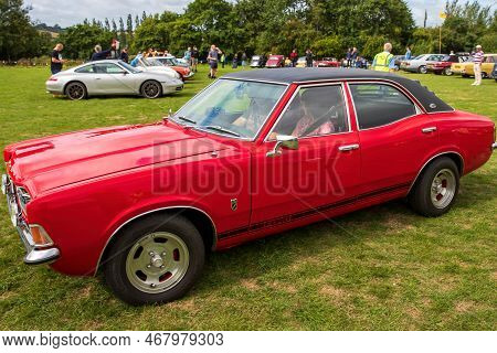 Camerton, Uk: August 11, 2019: A 1975 Ford Cortina Mk 3, Reg No: Jor 782p At The Norton Radstock Cla