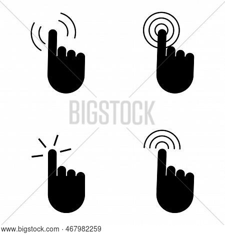 Set Cursor Finger. Computer Technology Concept. Computer Mouse. Vector Illustration. Stock Image.