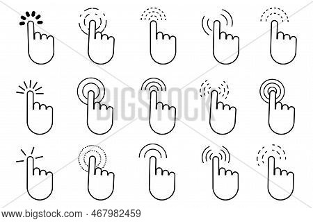 Set Cursor Finger. Computer Technology Concept. Computer Mouse. Vector Illustration. Stock Image.