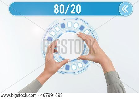 Conceptual Caption 80 To 20 Percent. Pareto Principle Of Factor Sparsity Statistical Distribution Of