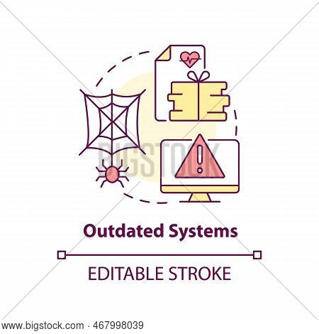 Outdated Systems Concept Icon. Tech-related Challenge In Public-health System Abstract Idea Thin Lin